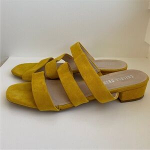 Beautiful Yellow Velvet Strappy Sandals